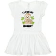 thumbnail image 3 of Inktastic Cute Sloth I Love My Mommy with Green Leaves Girls Baby Dress, 3 of 5