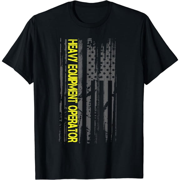 Heavy Machinery Equipment Operator Patriotic American Flag T-Shirt