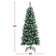 thumbnail image 2 of Gymax 5 FT Pre-lit Hinged Christmas Tree Artificial Pencil Xmas Tree w/ LED Lights, 2 of 10