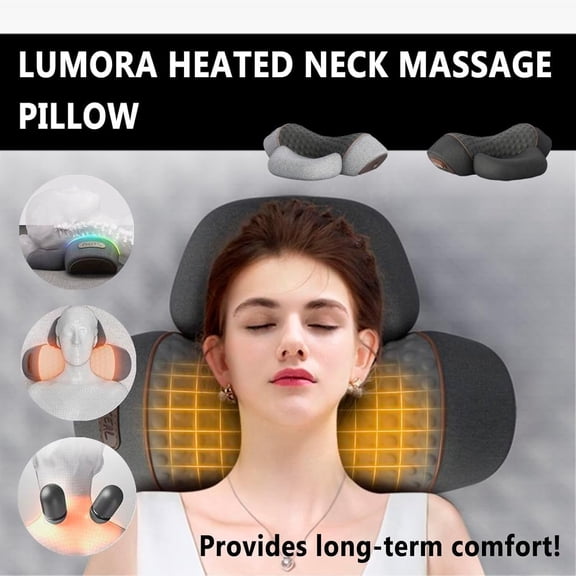 Upgraded version Cervical Pillow, 3-in-1 Neck Massager & Relaxer with Heat, Deep Comfort Massage, Neck Stretcher for Gentle Daily Relaxation