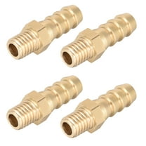 Brass Fitting Connector Metric M8x1.25 Male to Barb Hose ID 8mm 4 pcs