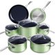 thumbnail image 1 of Nuwave Healthy Duralon Blue - Juego de utensilios de cocina antiadherentes de cerámica, con infusión de diamante, resistente a los arañazos, sin PFAS, apto para lavavajillas y horno, listo para inducc, 1 of 5