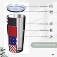 thumbnail image 3 of 20 oz Insulated Stainless Steel Tumbler Mug Independence Day American Flag Stars Cup with Lid and Straw Brush Water Bottle Coffee Travel Office Car for Cold and Hot Drinks, 3 of 6
