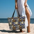 thumbnail image 6 of Lsque maple leaves Houndstooth Beach Travel Bag - Water-Resistant, Large Capacity Lightweight Tote with 7 Pockets for Women and Men - Perfect for Beach, Pool, Gym, and Travel, 6 of 7