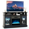 thumbnail image 1 of Costway TV Stand with Electric Fireplace LED Lights Remote Controls Storage Cabinets for TVs Up to 55 Inches Black, 1 of 10