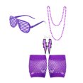 thumbnail image 1 of Inteprter 1 Juego de disfraces individuales de los años 80, luminosa, accesorios de Cosplay, ropa de propósito especial, accesorios de fiesta Kits de decoración para fiestas estilo2 morado Inteprter HA060875-07, 1 of 6
