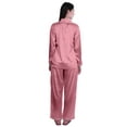 thumbnail image 3 of Moomaya Button Down Pajama Set For Women Notch Collar Nightwear Pants Loungewear, 3 of 6