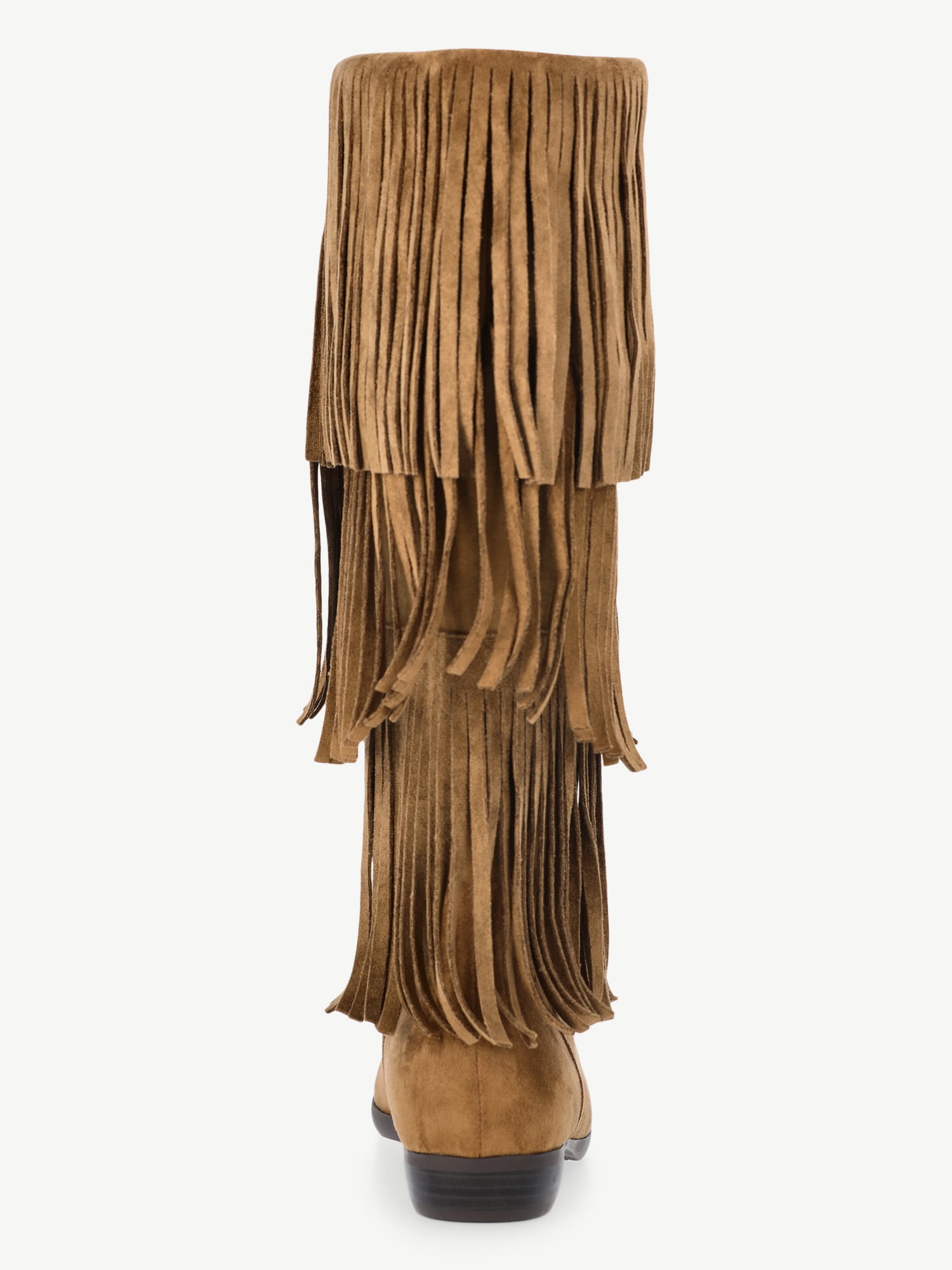No Boundaries Tall Faux Suede Fringe Boots, Women's