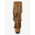 thumbnail image 4 of No Boundaries Tall Faux Suede Fringe Boots, Women's, 4 of 8