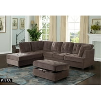 PonLiving 112" Wide Corner Sectional with Ottoman