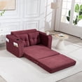 thumbnail image 4 of S-HOME Versatile Fold Out Floor Couch Bed Memory Foam Cushions With Side Pockets And Cup Holders For  Living Room And Bedroom Spaces
, Wine Red, 4 of 18