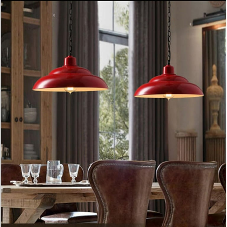 Vintage online red metal farmhouse style pendant lamp