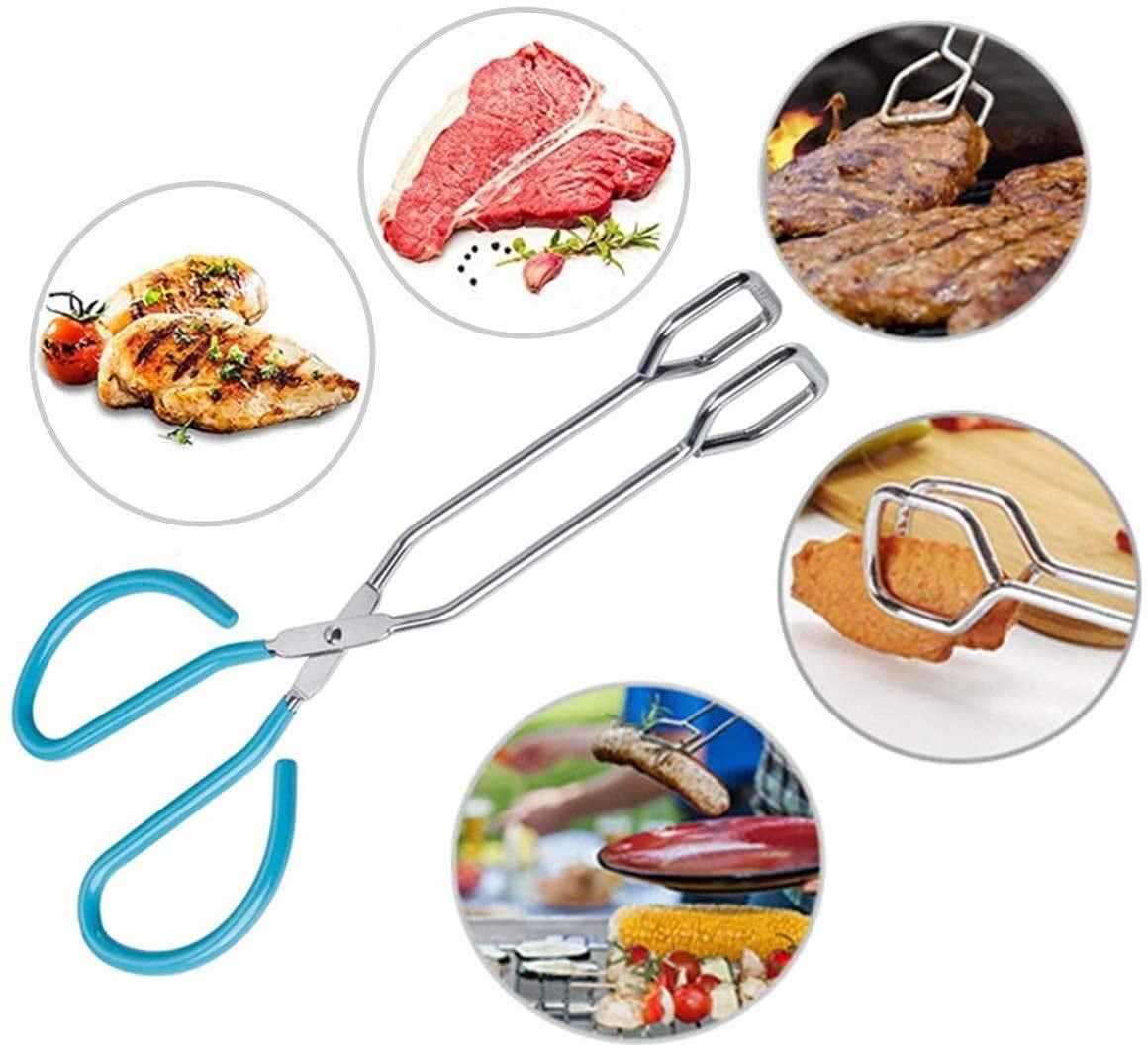 Scissors and pliers for cooking food. Heavy-duty stainless steel kitchen tongs