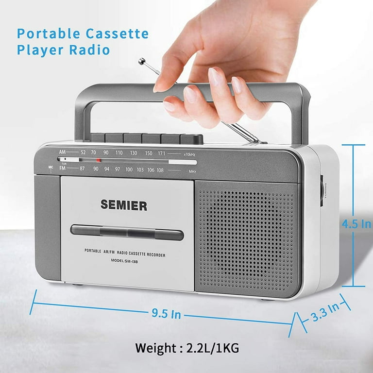  Portable Walkman Cassette Player Tape Recorder: AM/FM Radio  with Headphone Jack/Speaker, Retro Audio Voice Tape Player with Built-in  Microphone, for Home Decoration, Radio Listening, Entertainment :  Electronics