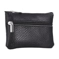 thumbnail image 1 of Miangastore Mini Leather Coin Bag Fashion Purse Mini Zipper Charge Bag Handbag (Black), 1 of 8