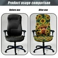 thumbnail image 4 of SCRAWLGOD Seat Covers for Office Chairs Breathable Easy to Install Desk Chair Seat Protector Stain Resistant Comfortable High Back Chair Slipcover, Highland Cattle Sunflowers Yellow Black, L, 4 of 7