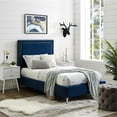 thumbnail image 2 of Tristan Beds Navy Velvet Twin Nailhead Trim, 2 of 7