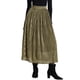thumbnail image 1 of Falda metálica brillante de mujer INSPIRE CHIC, falda midi acampanada con brillo para fiestas, cintura alta y plisada, 1 of 5