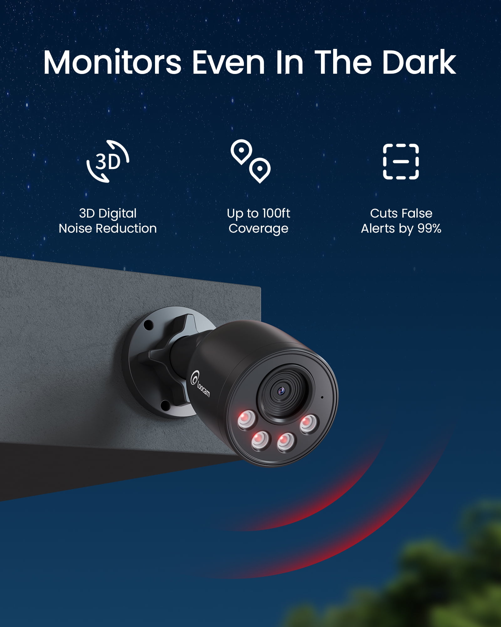 Loocam 4K Ultra HD 8-Channel 8MP PoE 2TB NVR Security Camera System, 8 Wired PoE IP Cameras, Smart AI Detection