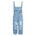 thumbnail image 4 of QHFBli Women Denim Jumpsuits 2025 Casual Sleeveless Loose Baggy Overalls Jeans Pants Jumpers with Pockets, 4 of 5