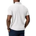 thumbnail image 4 of Mens Polo Shirts Textured Knit Stretchy Regular Fit Collared Golf Shirts, M, 4 of 8