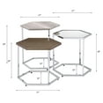 thumbnail image 5 of ACME Simno Hexagon Nesting Tables in Chrome, 5 of 5