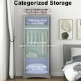 thumbnail image 3 of Wardrobe Closet with 2 Doors, Wooden Modern Freestanding Armoire with Shelves and Hanging Rod, Clothes Organizer Cabinet for Bedroom, Guestroom, Gray, 3 of 7