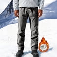 thumbnail image 5 of WIZUTIZ Men's Fleece Lined Hiking Pants Waterproof Polyester Shell Elastic Drawstring Waist Relaxed Fit Winter Outdoor Cargo, 5 of 8
