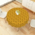 thumbnail image 2 of Lfeey Halloween Spider Web Tablecloth, Yellow Round Tablecloth Waterproof Wipeable for Halloween Party Table Decoration, 60 inch, 2 of 5