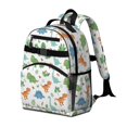 thumbnail image 2 of White Cartoon Colorful Dinosaurs Pattern Cute School Backpack Bag for School with Padded Back and Adjustable Shoulder Straps 15.25"x11.5"x5.25", 2 of 5
