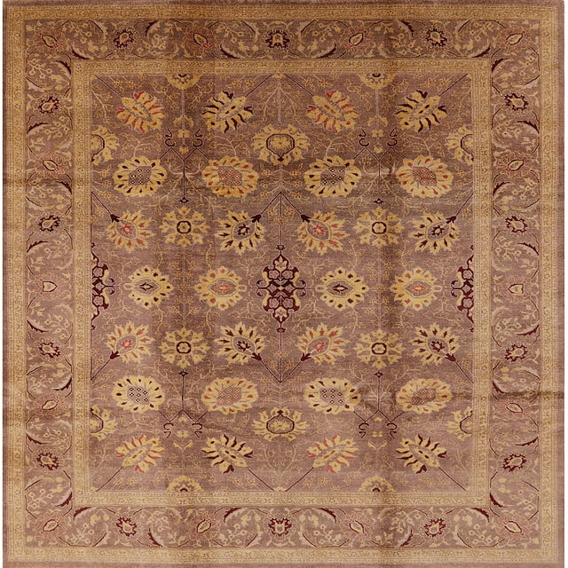 Ahgly Company Tapis d'Intérieur Carré Milieu du Siècle Moderne Rouge Châtaignier Zone Orientale, 6' Carré