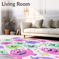 thumbnail image 2 of ODIKA 4'x6' Machine Washable Non-Slip Area Rug, Friendly Monster Creatures Enchanted Forest Fantasy Magical Beings High Traffic Rug with Pad, Pink, 728560, 2 of 8