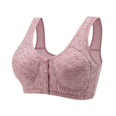 Black of Friday Deals!Clearance Staron Daisy Bras for Older Women No Underwire Comfort Bras Soft Strap Wireless Bra Comfortable Front Button Bras Breathable Bra