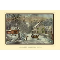 American Homestead Winter- Fine Art Canvas Print (20" x 30")