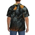 thumbnail image 3 of Sikiie Full Moon Black Dragon Men's Wrinkle Free Untucked Cuban Shirt Business Casual Button Down Shirts Short Sleeve ShirtLarge, 3 of 5