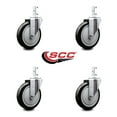 thumbnail image 2 of 5 Inch Black Polyurethane Wheel Swivel 3/4 Inch Square Stem Caster Set SCC, 2 of 2