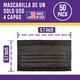 thumbnail image 3 of Cubrebocas desechable Lutema 4 capas de proteccion 50 piezas Negro Infante, 3 of 5