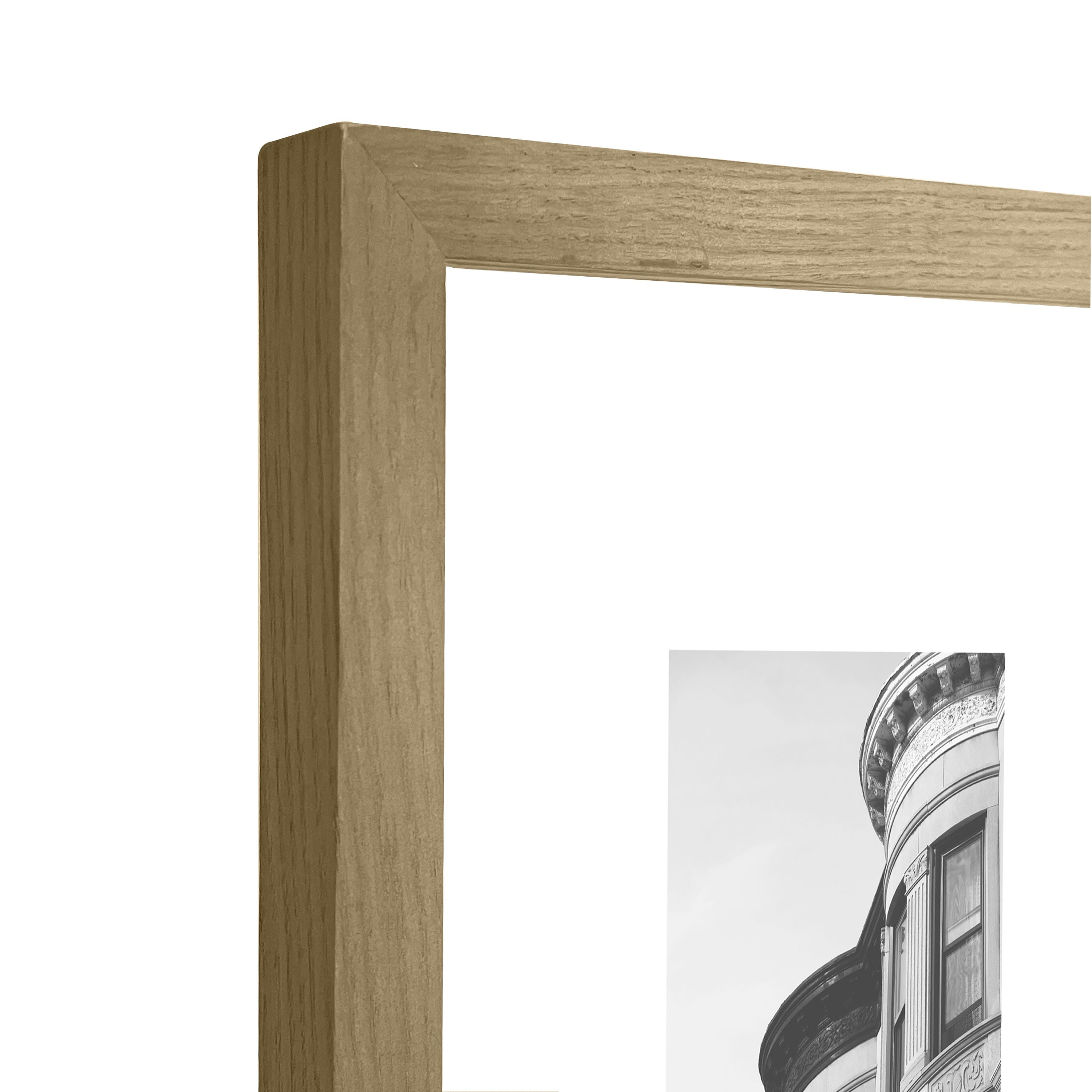 Better Homes & Gardens 11x14 Floating Gallery Wall Picture Frame, Natural Wood, Non Glare