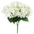 thumbnail image 2 of Flores Artificiales Seda 7 Ramo De Hortensias De Cabeza Grande Blanco Afortunado Sencillez, 2 of 4