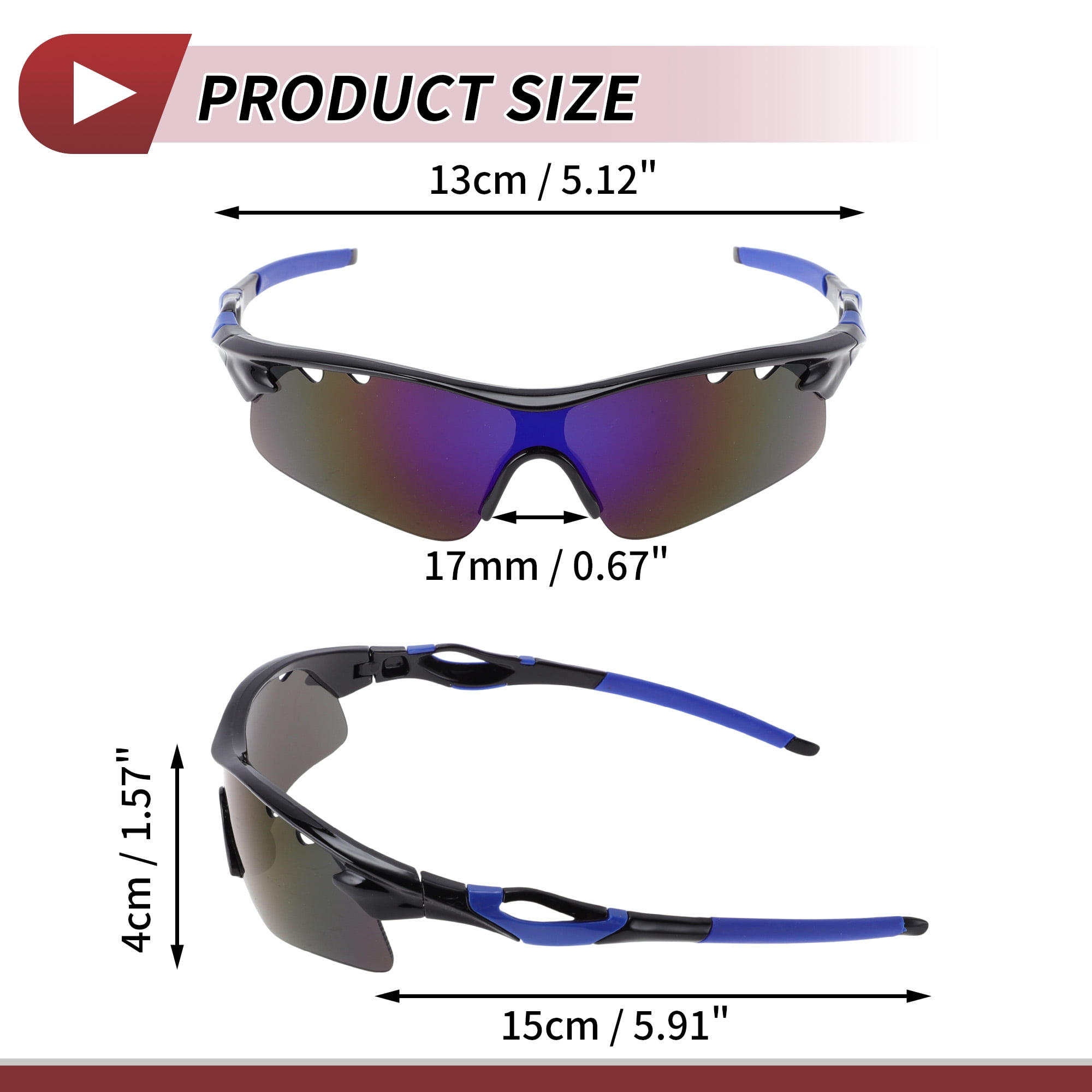 Unique Bargains 1 Set Motorcycle Riding Goggles PC Tri-acetel Cellulose Outdoor Sports Sunglasses for Motocross Dirt Bike ATV Blue Silver Tone Lens Blue Black Frame