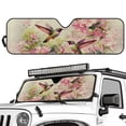 thumbnail image 2 of HUIACONG Windshield Two Hummingbirds Shade for 2018-2024 2025 Jeep Wrangler JL / 2020-2024 Jeep Gladiator JT Accessories 18.5''x56'' Front Window Sun Shade Sun Visor Protector Foldable Blocks UV Rays, 2 of 6