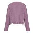 thumbnail image 5 of VEKDONE 2025 Clearance Fringe Jacket Women Western Faux Suede Leather Cardigan Jacket Cowboy Style Long Sleeve Solid Color Tassels Coat, 5 of 7