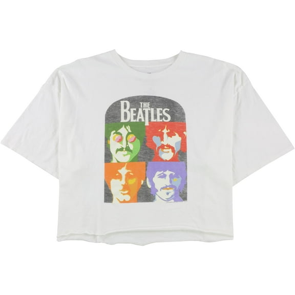 Junk Food Womens The Beatles 4 Graphic T-Shirt, White, Large