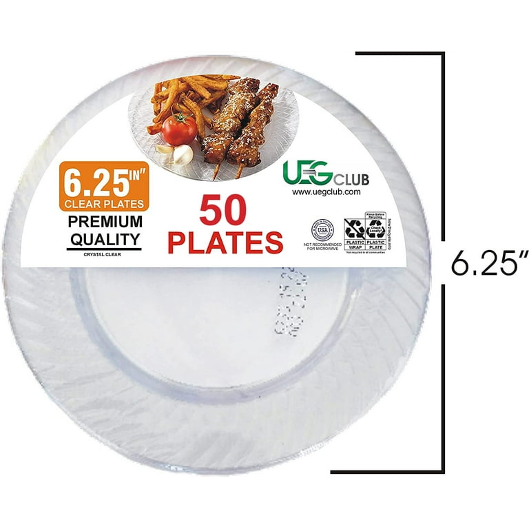 Party Dimensions 50 Count Plastic Plate, 10-Inch, White, Club Pack