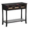 thumbnail image 5 of Safavieh Table Console 3 Tiroirs en Bois de Pin d'Automne en Noir, 5 of 5