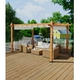 thumbnail image 2 of Riedhoff 10 x 13 Ft Wood-Grain Aluminum Outdoor Pergola with Retractable Canopy Sun Shade,Beige, 2 of 7