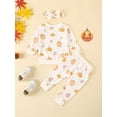 thumbnail image 3 of Toddler Baby Girl Halloween Outfits Pumpkin Long Sleeve Sweatshirts Jogger Pants Headband 3Pcs Fall Clothes Set 3M-3T, 3 of 8