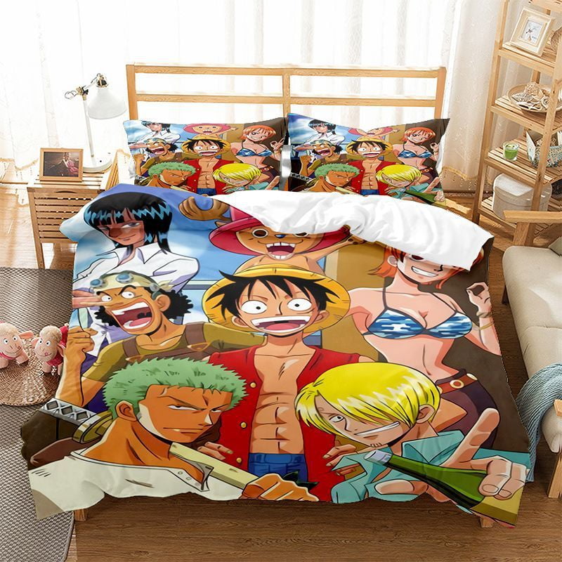 Anime Bed Duvet Cover Set Soft, Anime Bed Set Queen
