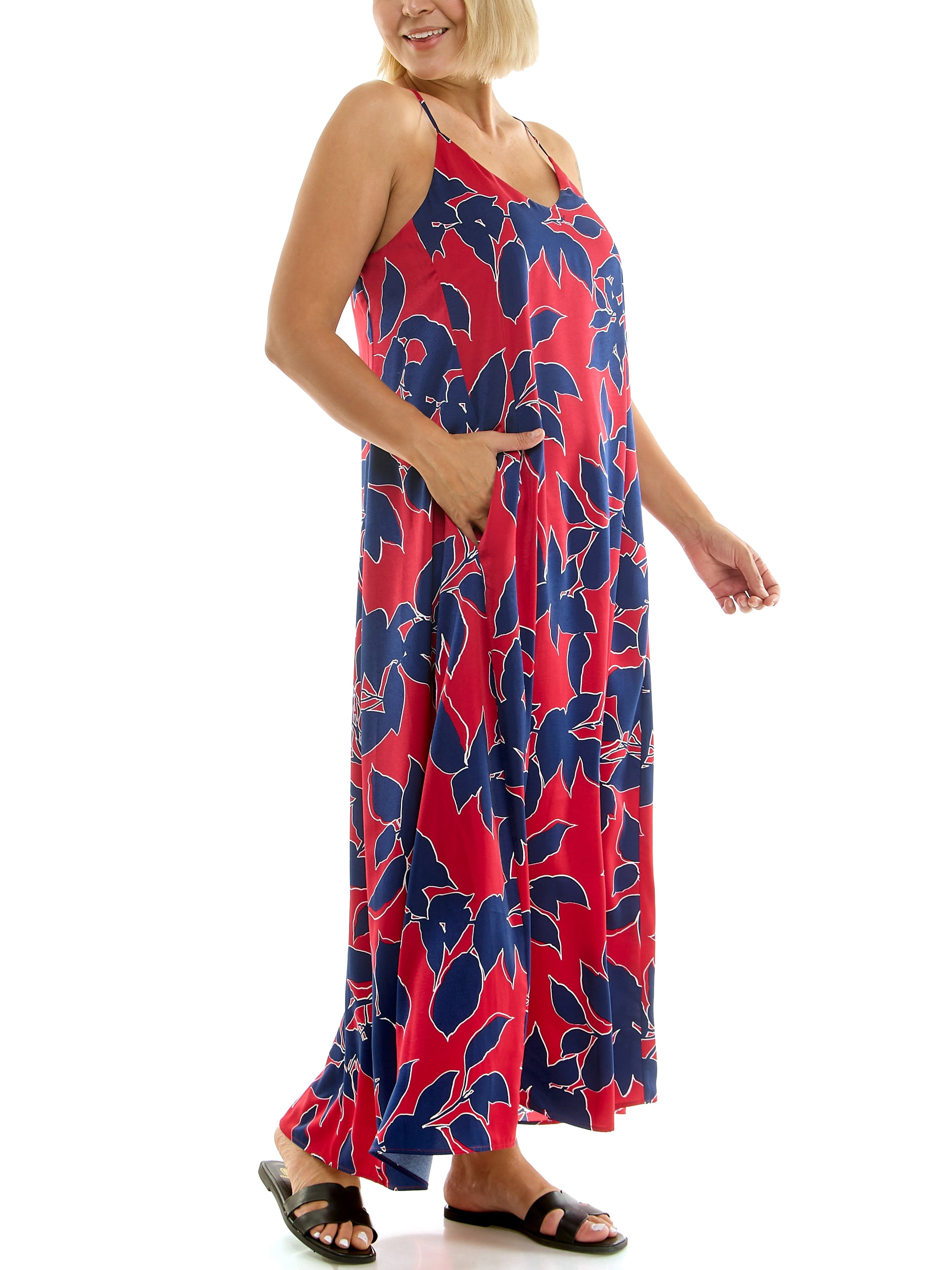 Nicole Miller Women's Maxi Slip Dress With Built In Bra, Sizes S-XL