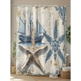 thumbnail image 4 of Fsddascl Vintage Nautical Shower Curtain Set - 72" x 78" Washable Bathtub Curtain with 12 Hooks, Summer Coastal Floral Starfish Waterproof Fabric Stall Shower Curtains for Bathroom/Bathtub Décor, 4 of 6